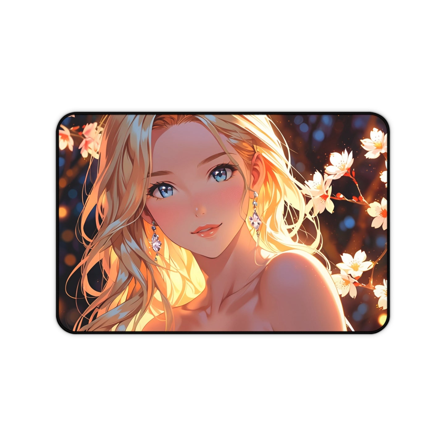 Cute Anime Girl Warm Tone Desk Mat