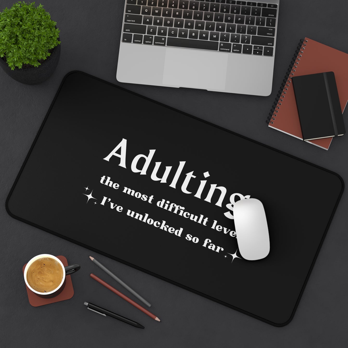 Adulting Definition Quote Desk Mat