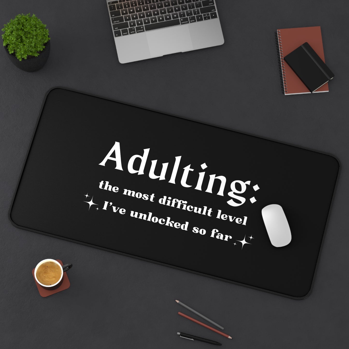 Adulting Definition Quote Desk Mat